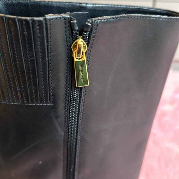 Michael Kors black leather heeled boots size 10 - Picture 7 of 8